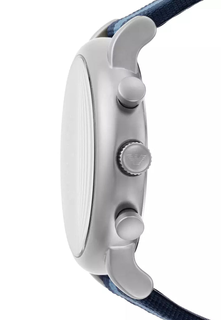 Emporio Armani Luigi Chronograph Quartz Blue Dial Blue Nylon Strap Watch For Men - AR1949