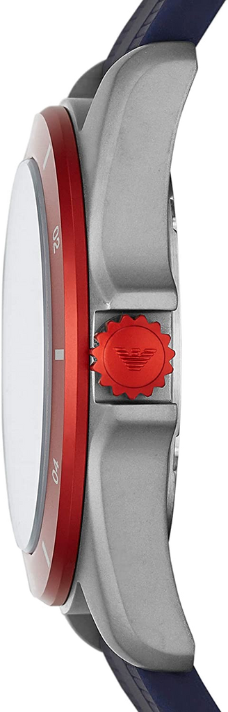 Emporio Armani Sigma Quartz Blue Dial Blue Silicone Strap Watch For Men - AR11217