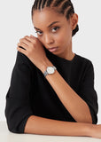 Emporio Armani Gianni T-Bar Quartz Silver Dial Silver Steel Strap Watch For Women - AR11445