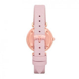 Emporio Armani Gianni T Bar Mother Of Pearl Pink Dial Pink Leather Strap Watch For Women - AR1958