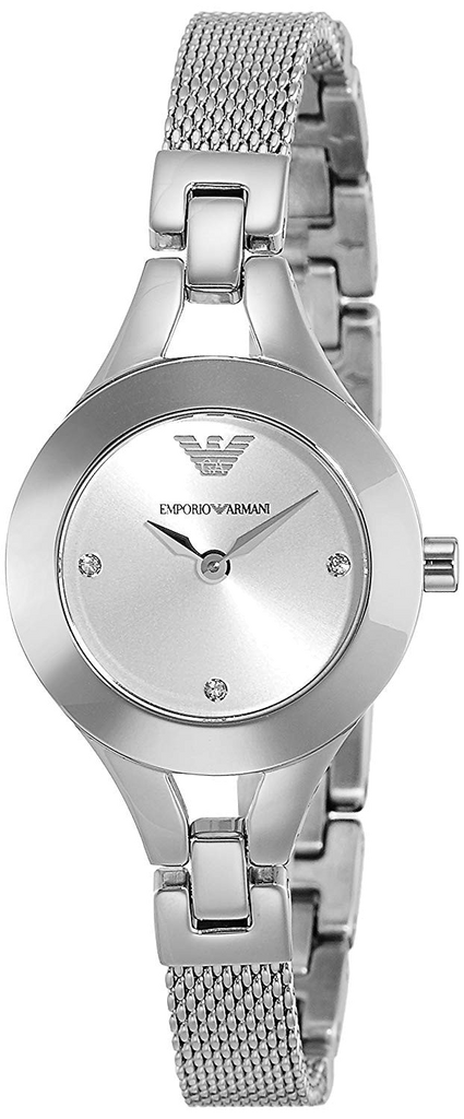 Emporio Armani Quartz Silver Dial Silver Steel Strap Watch For Women - AR7361