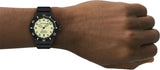 Emporio Armani Sea Explorer Automatic Yellow Dial Black Silicone Strap Watch For Men - AR60085