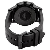 Emporio Armani Chronograph Quartz Silver Dial Black Rubber Strap Watch For Men - AR11048