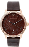 Emporio Armani Classic Quartz Brown Dial Brown Leather Strap Watch For Men - AR1613
