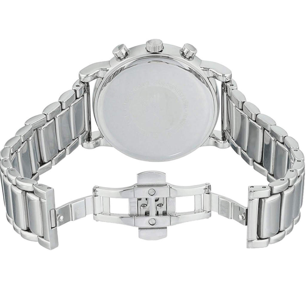 Emporio Armani Luigi Chronograph Blue Dial Silver Steel Strap Watch For Men - AR11132