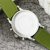 Emporio Armani Chronograph White Dial Green Rubber Strap Watch For Men - AR11022