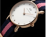 Daniel Wellington Classy Winchester White Dial Two Tone NATO Strap Watch For Women - DW00100065