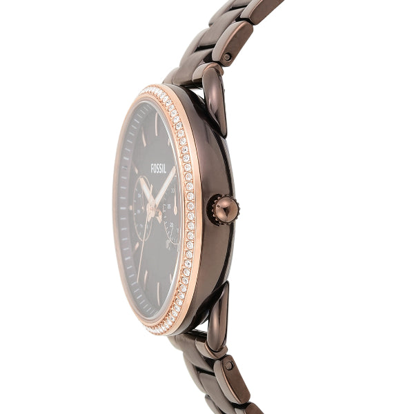Fossil Tailor Analog Brown Dial Brown Steel Strap Watch for Women - ES4258