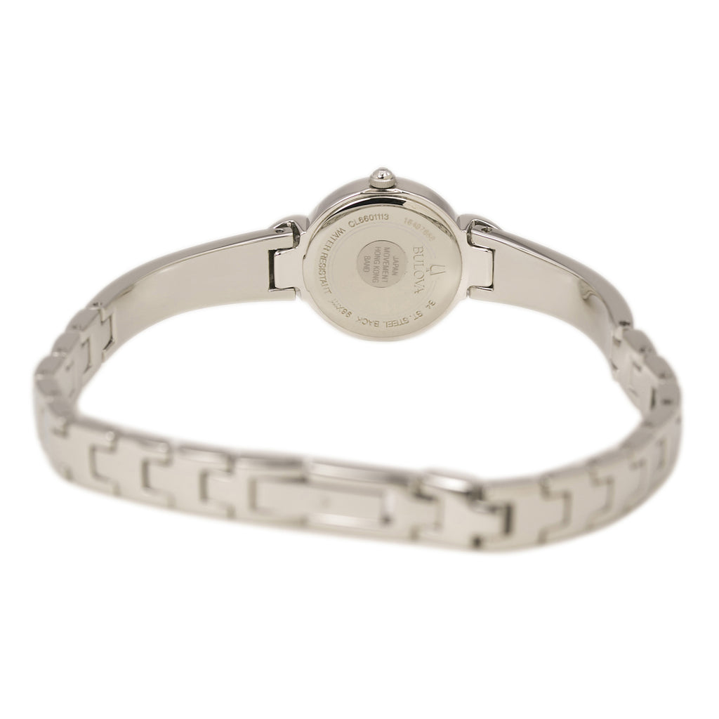 Bulova Crystal Pendant Silver Dial Silver Steel Strap Watch for Women - 96X111