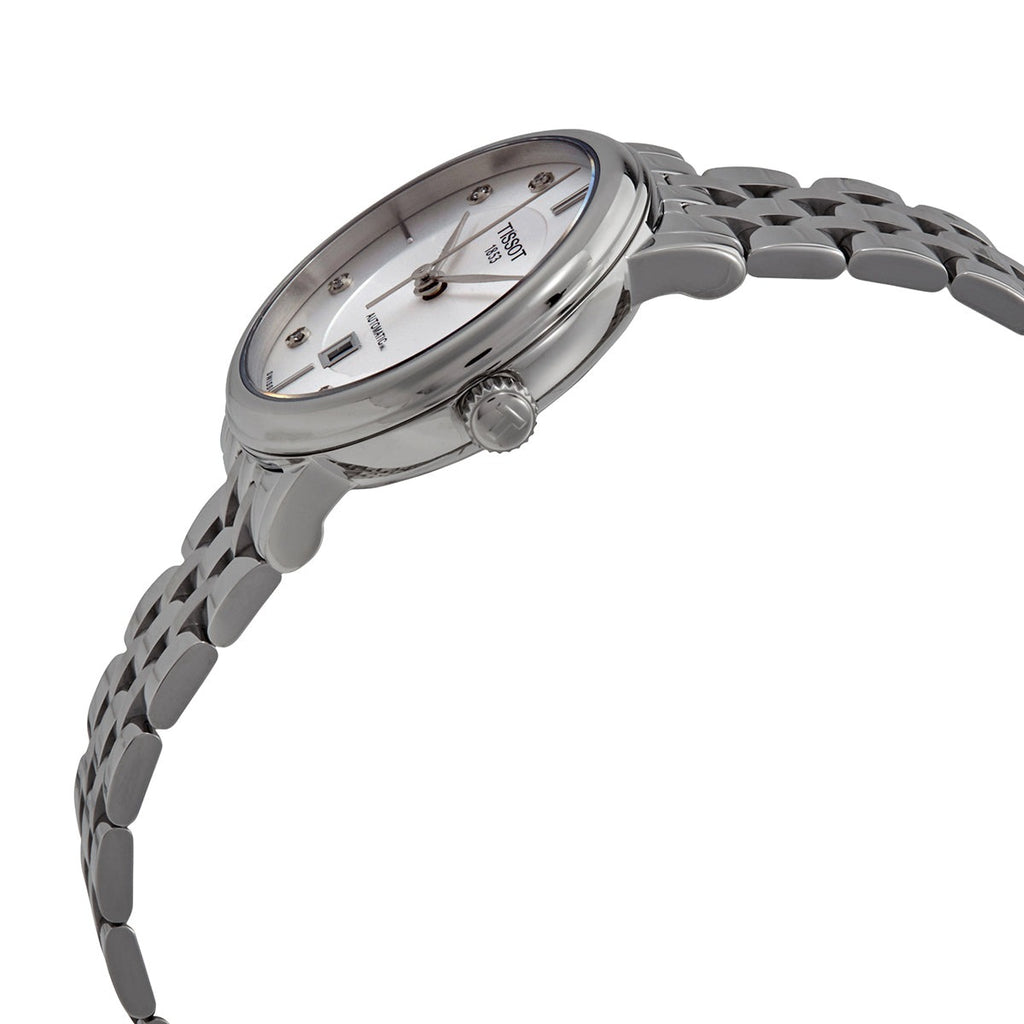 Tissot Carson Premium Automatic Lady Diamonds Silver Dial Silver Steel Strap Watch for Women - T122.207.11.036.00