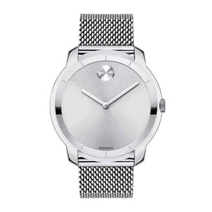 Movado Bold Silver Dial Silver Mesh Bracelet Watch For Men - 3600260
