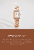 Fossil Raquel Three Hand Date White Dial Rose Gold Steel Strap Watch For Women - ES5271