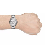 Fossil Bannon Multifunction Chronograph Silver Dial Silver Steel Strap Watch for Men - BQ2490