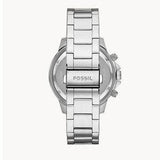 Fossil Bannon Multifunction Chronograph Silver Dial Silver Steel Strap Watch for Men - BQ2490