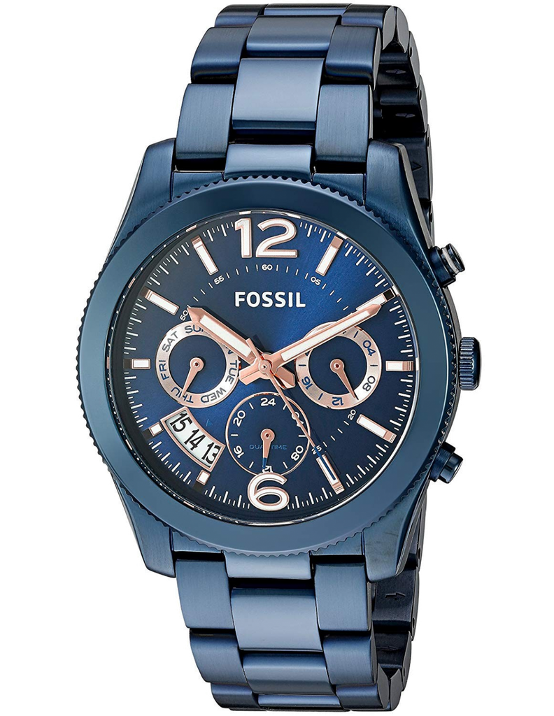 Fossil Perfect Boyfriend Multifunction Blue Dial Blue Steel Strap Watch for Women - ES4093