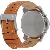 Fossil Grant Chronograph Green Dial Brown Leather Strap Watch for Men - FS4918