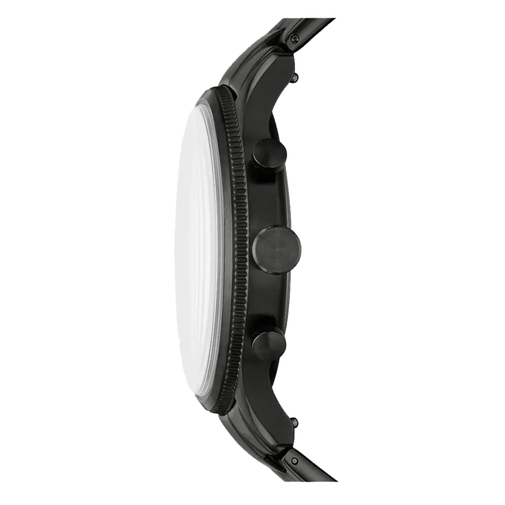 Fossil Pilot Chronograph Black Dial Black Steel Strap Watch for Men - FS5811