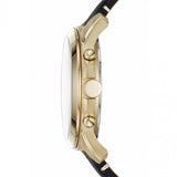 Fossil Grant Chronograph White Dial Black Leather Strap Watch for Men - FS5272