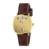 Gucci Grip Quartz Gold Dial Maroon Leather Strap Watch For Women - YA157402