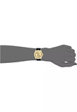 Guess G Twist Gold Dial Black Leather Strap Watch for Women - W0911L3