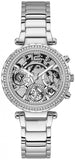 Guess Solstice Diamonds Silver Dial Silver Steel Strap Watch for Women - GW0403L1