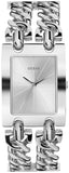Guess Mod Heavy Metal Silver Dial Silver Steel Strap Watch For Women - W1117L1