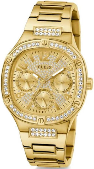 Guess Duchess Quartz Gold Dial Gold Steel Strap Watch For Women - GW0558L2