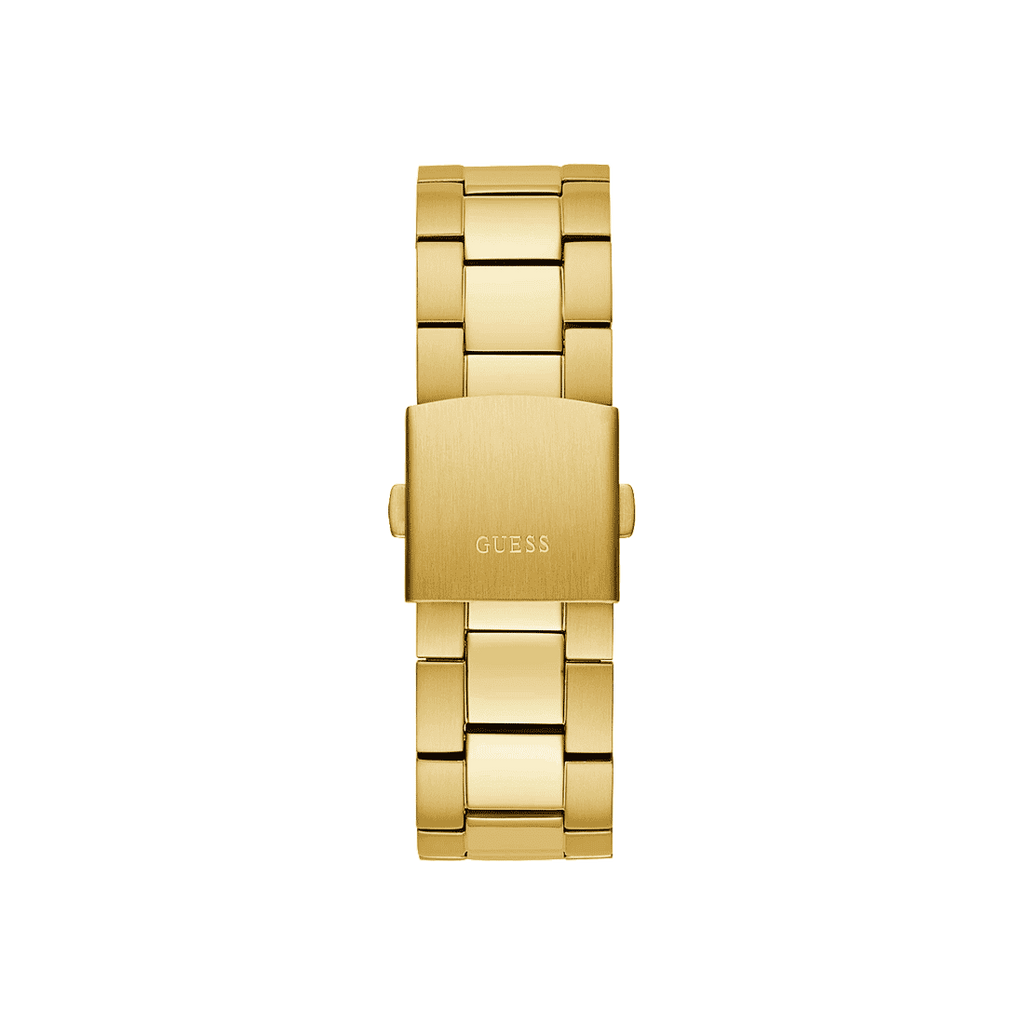 Guess Edge Chronograph Black Dial Gold Steel Strap Watch For Men - GW0539G2