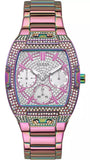 Guess Phoenix Chronograph Crystals Silver Dial Pink Steel Strap Watch For Women - GW0104L4