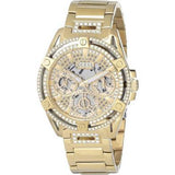 Guess Queen Quartz Gold Dial Gold Steel Strap Watch For Women - GW0464L2