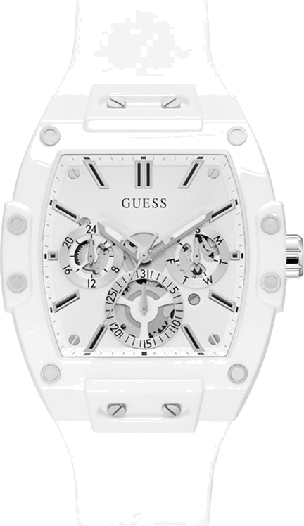 Guess Phoenix Multifunction White Dial White Rubber Strap Watch for Men - GW0203G2
