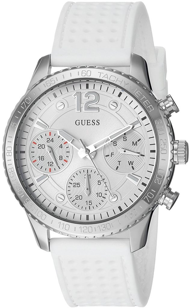 Guess Marina Quartz White Dial White Rubber Strap Watch For Women - W1025L1