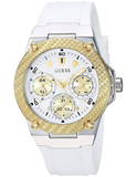 Guess Zena Analog White Dial White Rubber Strap Watch For Women - W1094L1