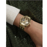 Guess Allara Quartz Gold Dial Gold Steel Strap Watch For Women - GW0604L2