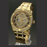 Guess Allara Quartz Gold Dial Gold Steel Strap Watch For Women - GW0604L2