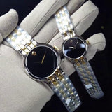 Movado Veturi Quartz Black Dial Two Tone Steel Strap Watch for Men - 0606932