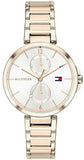 Tommy Hilfiger Angela Quartz White Dial Rose Gold Steel Strap Watch for Women - 1782124