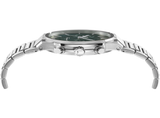 Salvatore Ferragamo Sapphire Chrono Green Dial Silver Steel Strap Watch for Men - SFME00421