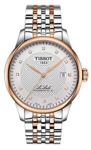 Tissot Le Locle Powermatic 80 Diamonds Silver Dial Two Tone Steel Strap Watch For Men - T006.407.22.036.01