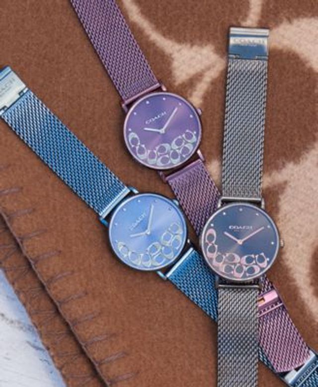 Coach Perry Purple Dial Purple Mesh Bracelet Watch for Women - 14503823