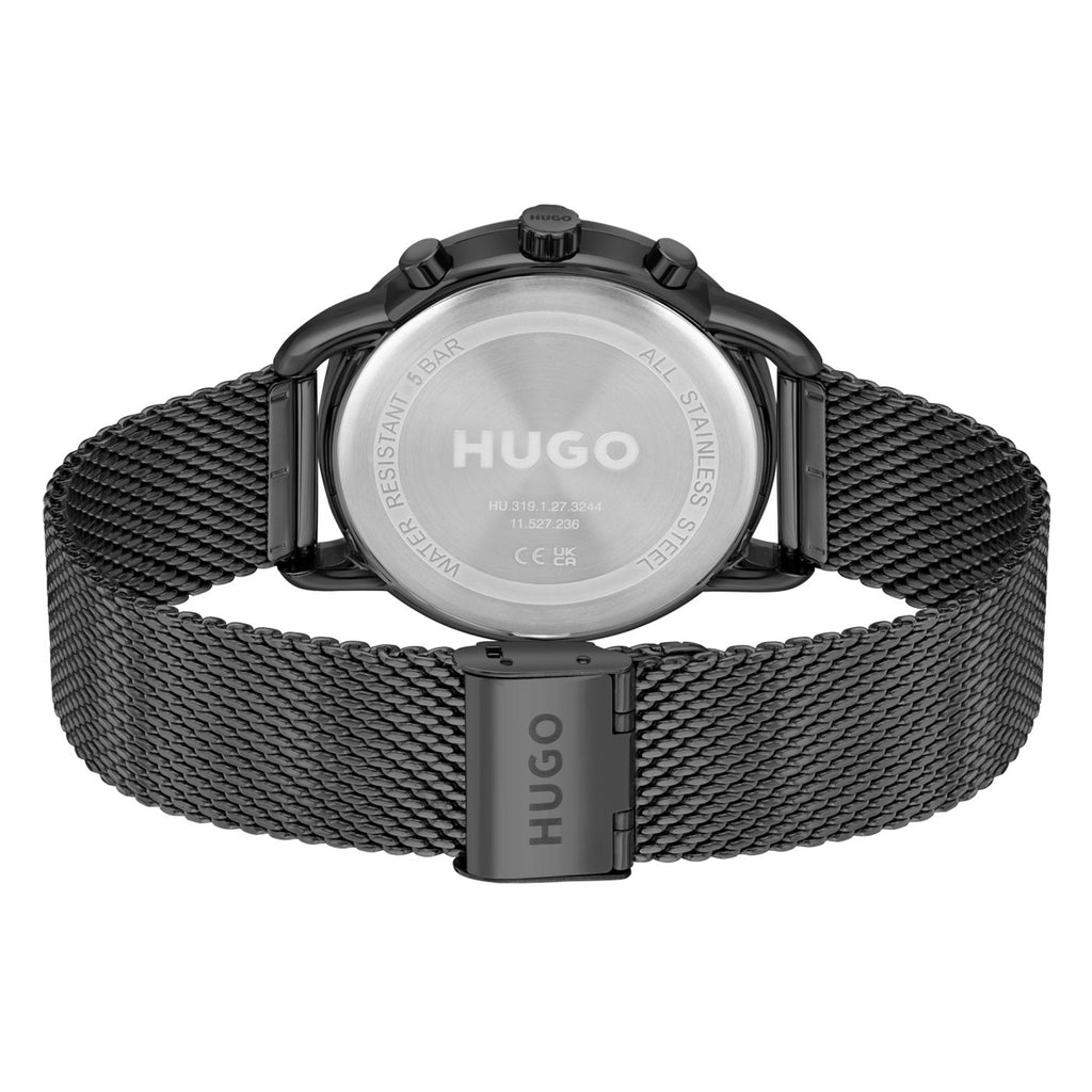Hugo Boss Infinity Black Dial Black Mesh Bracelet Watch for Women -1502521
