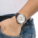 Hugo Boss Driver Quartz Silver Dial Brown Leather Strap Watch For Men - HB1512881