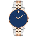Movado Museum Classic Blue Dial Two Tone Steel Strap Watch for Men - 0607267