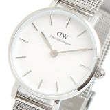 Daniel Wellington Classic Petite Sterling White Dial Silver Mesh Bracelet Watch for Women - DW00100442