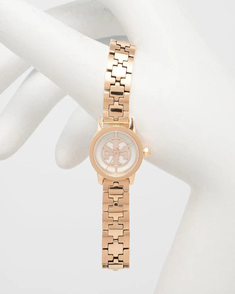 Tory Burch Reva Rose Gold Dial Rose Gold Steel Strap Watch for Women - TBW4043