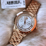 Tory Burch Classic Chronograph White Dial Rose Gold Steel Strap Watch for Women - TBW1033