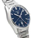 Tag Heuer Carrera Twin Time Blue Dial Silver Steel Strap Watch for Men - WBN201A.BA0640