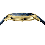 Versace Univers Navy Blue Dial Navy Blue Leather Strap Watch for Men - VEBK00318