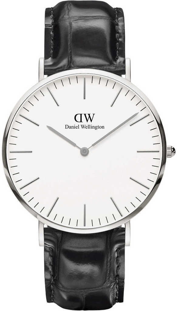 Daniel Wellington Classic Reading White Dial Black Leather Strap Watch For Men - DW00100028