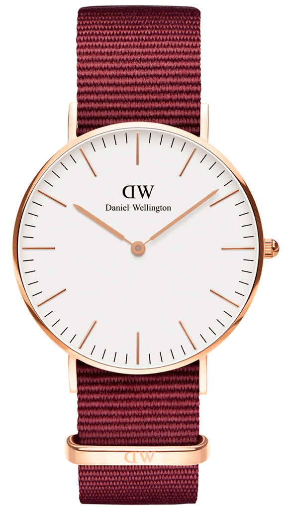 Daniel Wellington Classic Roselyn White Dial Red NATO Strap Watch For Women - DW00100271
